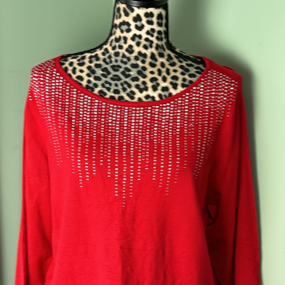 NWT Ruby Rd. Red sweater 1X - Picture 2 of 7